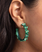 Load image into Gallery viewer, Paparazzi's Fashionable Flower Crown - Green Hoop earrings ~ New Releases