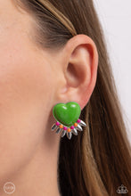 Load image into Gallery viewer, Paparazzi's Spring Story - Green Clip-On earrings