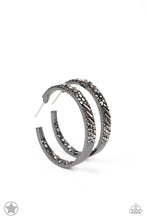 Load image into Gallery viewer, Paparazzi's Glitzy By Association - Black hoop earrings (Blockbusters)