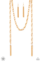 Load image into Gallery viewer, Paparazzi's SCARFed For Attention - Gold necklace (Blockbusters)