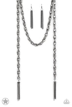 Load image into Gallery viewer, Paparazzi's SCARFed For Attention - Gunmetal necklace (Blockbusters)