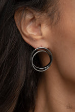 Load image into Gallery viewer, Paparazzi&#39;s Always in the Loop - Black post earrings
