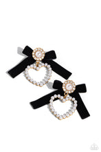 Load image into Gallery viewer, Paparazzi&#39;s BOW and Then - Gold &amp; Pearl post earrings
