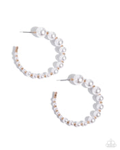 Load image into Gallery viewer, Paparazzi&#39;s Candidate Class - Gold &amp; Pearl hoop earrings ~ New Releases
