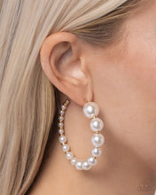 Load image into Gallery viewer, Paparazzi&#39;s Candidate Class - Gold &amp; Pearl hoop earrings ~ New Releases
