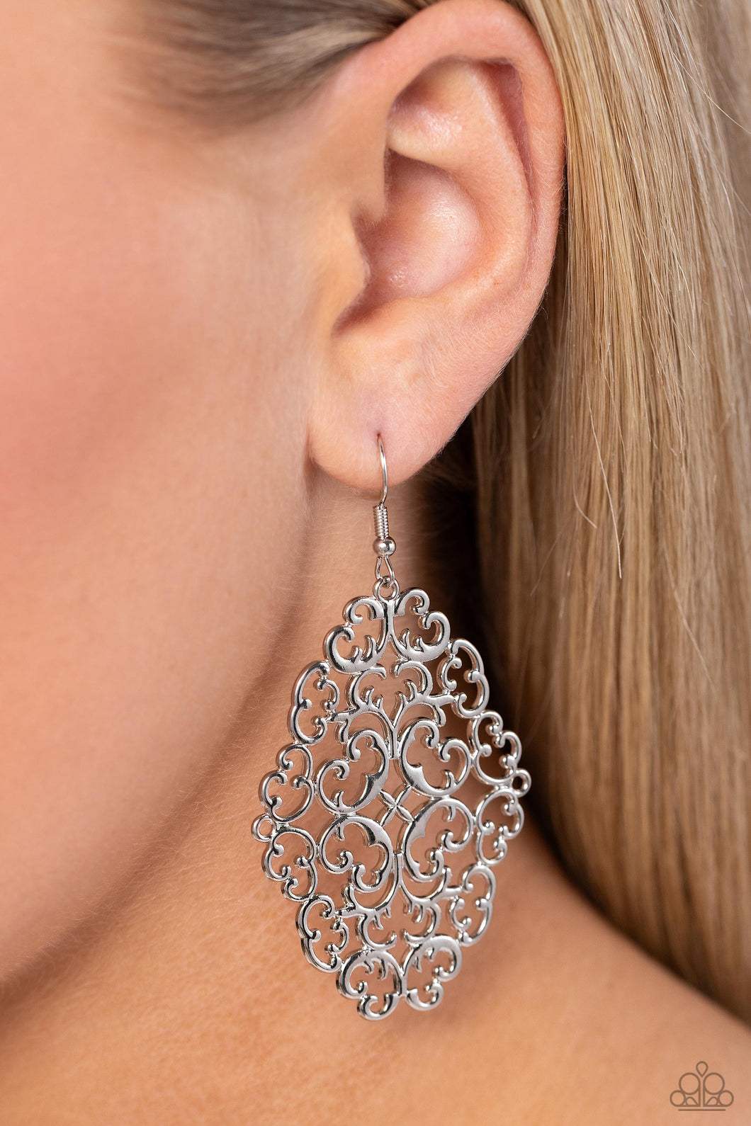 Paparazzi's Contemporary Courtyard - Silver earrings ~ New Releases