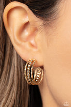 Load image into Gallery viewer, Paparazzi&#39;s Dotted Darling - Gold hoop earrings
