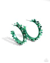 Load image into Gallery viewer, Paparazzi&#39;s Fashionable Flower Crown - Green Hoop earrings ~ New Releases
