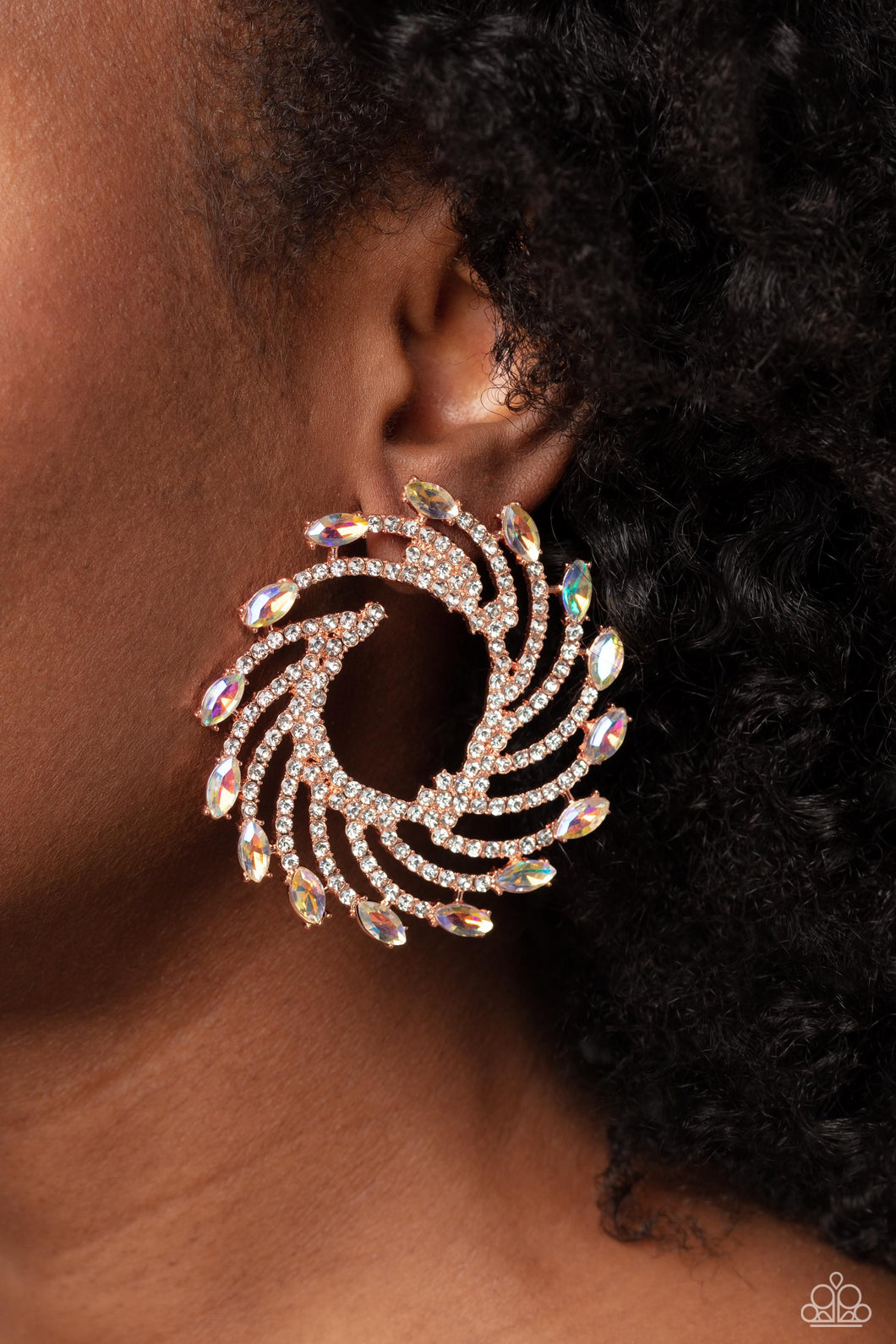 Paparazzi's Firework Fanfare - Copper & Iridescent earrings