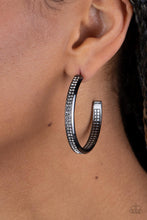 Load image into Gallery viewer, Paparazzi&#39;s Flash Freeze - Black Hoop earrings
