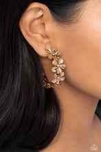 Load image into Gallery viewer, Paparazzi&#39;s Floral Flamenco - Gold hoop earrings ~ New Releases
