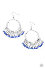 Load image into Gallery viewer, Paparazzi&#39;s Fringe Fanfare - Blue hoop earrings
