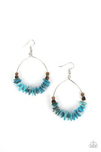 Load image into Gallery viewer, Paparazzi&#39;s Hawaiian Kiss - Blue hoop earrings
