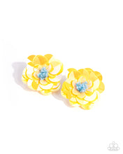 Load image into Gallery viewer, Paparazzi&#39;s Floating Florals - Yellow post earrings ~ Coming Soon
