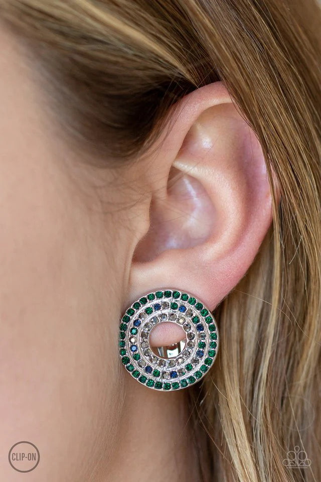 Paparazzi's Spun Out On Shimmer - Multi Clip-On earrings