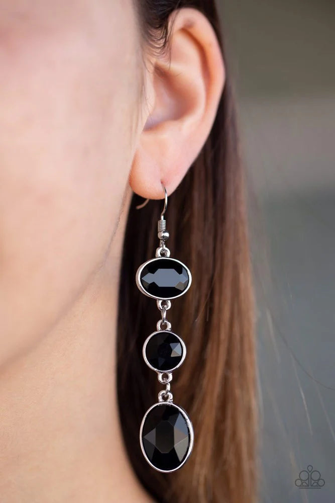 Paparazzi's The GLOW Must Go On! - Black earrings