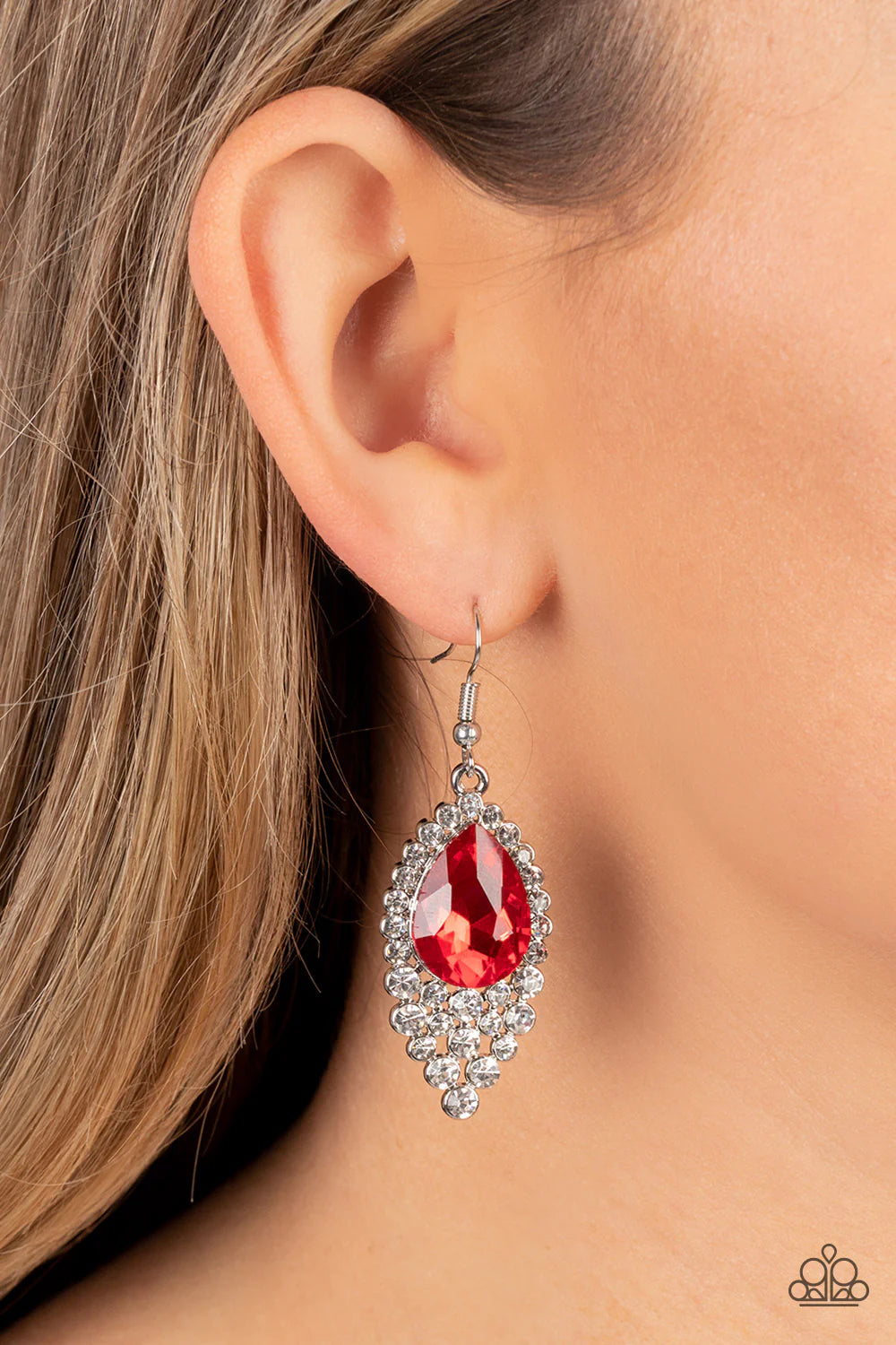 Paparazzi’s Glorious Glimmer - Red earrings