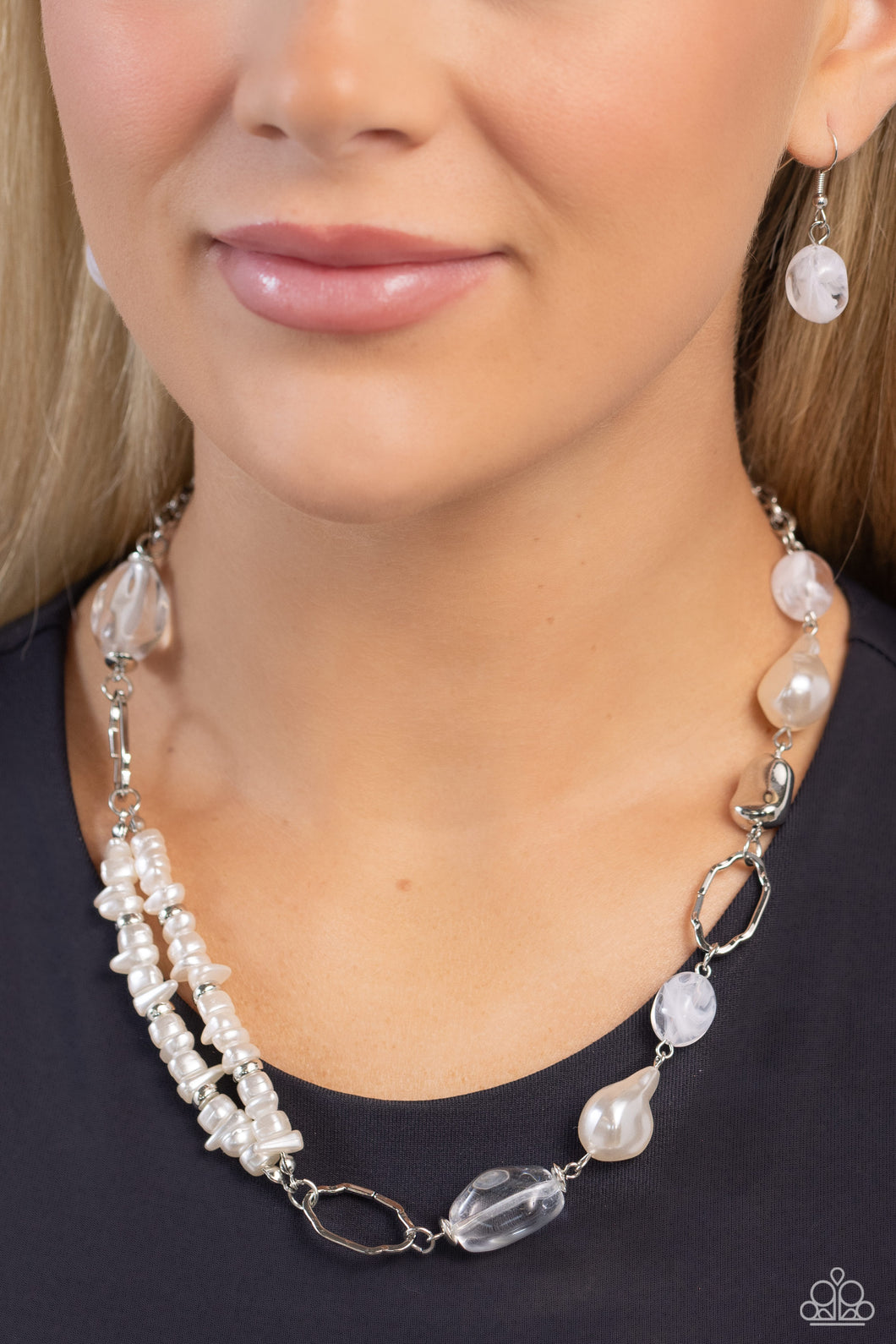 Paparazzi’s Easygoing Elegance ~ White & Pearl necklace ~ New Releases