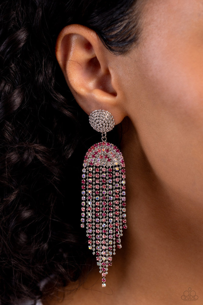 Paparazzi’s A Toast To You - Pink & Iridescent post earrings ~ New Releases