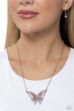 Load image into Gallery viewer, Paparazzi’s Weekend WINGS - Pink &amp; Iridescent necklace ~ New Releases
