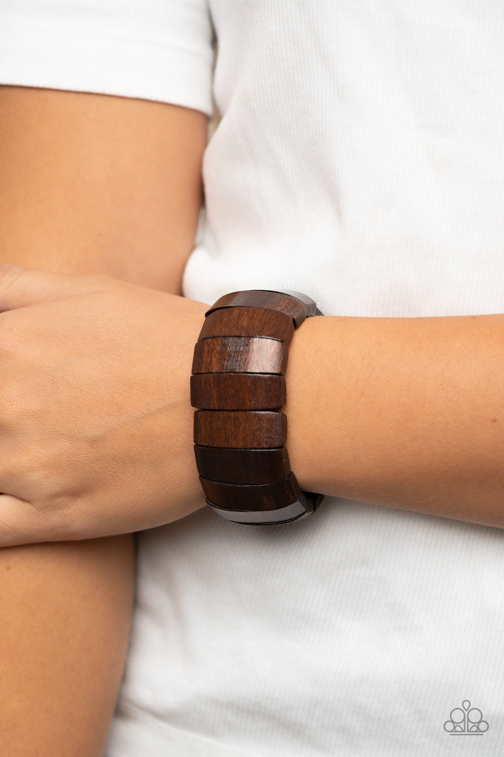 Paparazzi's Island Grind - Brown Wood bracelet