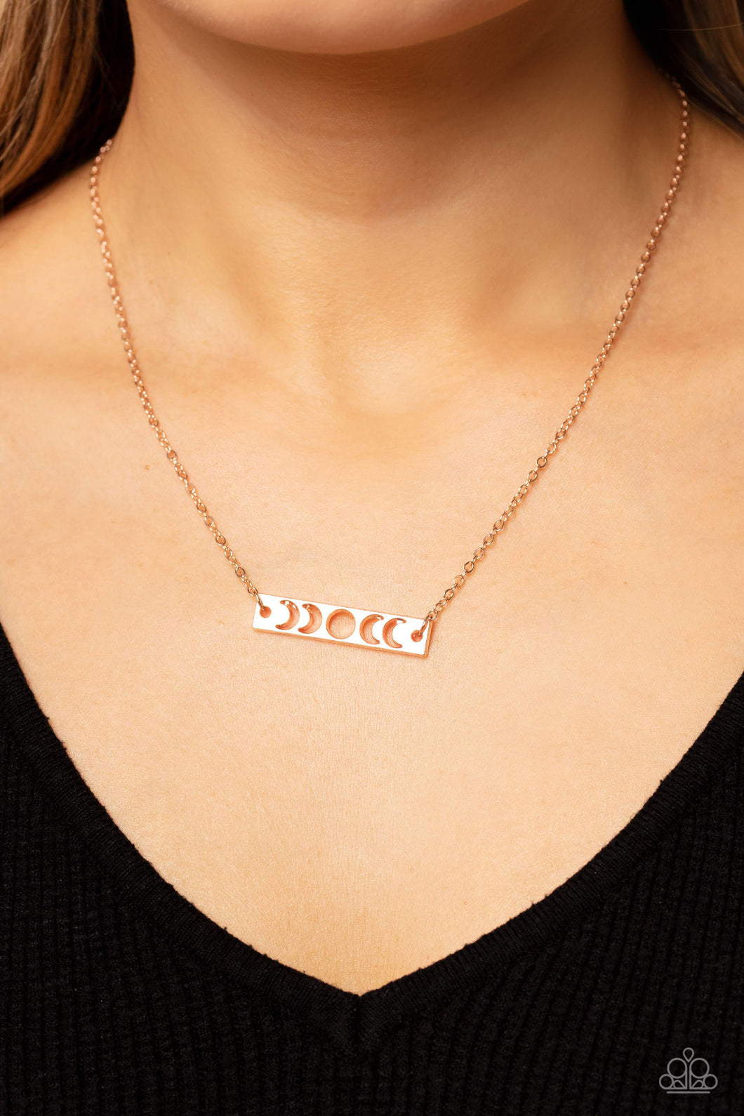 Paparazzi's LUNAR or Later - Rose Gold necklace