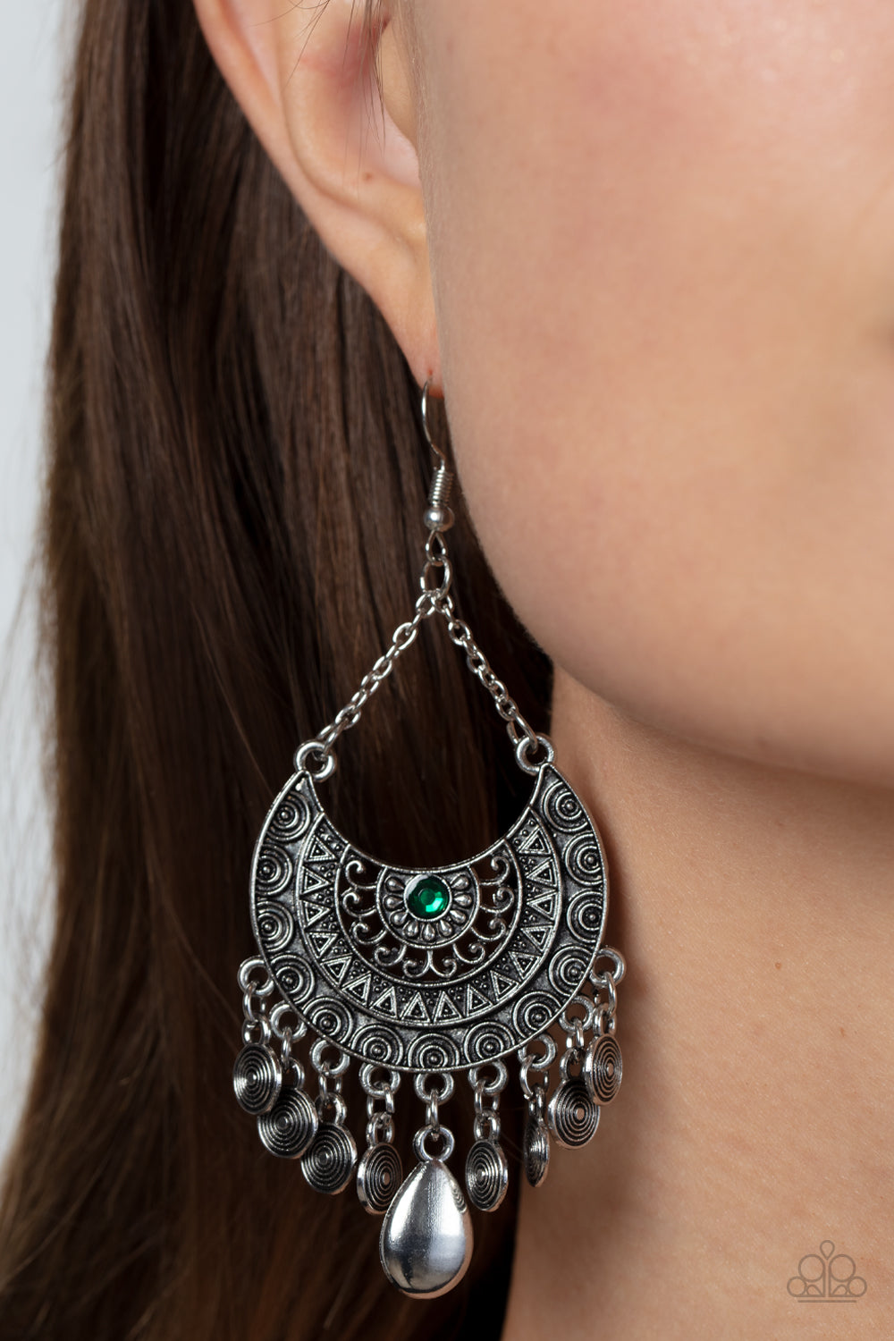 Paparazzi's Lunar Allure - Green earrings