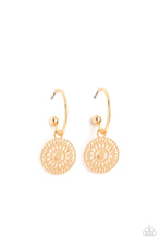 Load image into Gallery viewer, Paparazzi&#39;s Mandala Maiden - Gold hoop earrings
