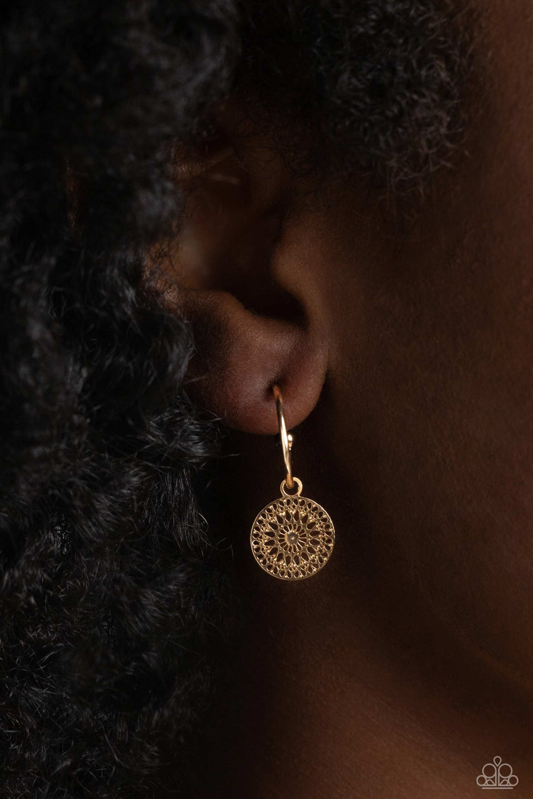 Paparazzi's Mandala Maiden - Gold hoop earrings