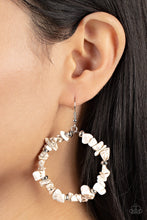 Load image into Gallery viewer, Paparazzi&#39;s Mineral Mantra - White hoop earrings
