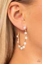 Load image into Gallery viewer, Paparazzi&#39;s Night at the Gala - Gold &amp; Pearl hoop earrings ~ New Releases
