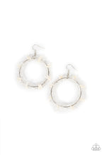 Load image into Gallery viewer, Paparazzi&#39;s Ocean Surf - White hoops earrings
