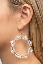 Load image into Gallery viewer, Paparazzi&#39;s Ocean Surf - White hoops earrings
