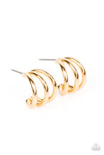 Load image into Gallery viewer, Paparazzi&#39;s TRIPLE Down - Gold hoop earrings
