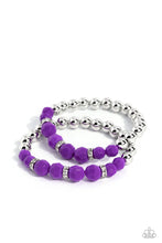 Load image into Gallery viewer, Paparazzi&#39;s Two by Two Twinkle - Purple bracelet ~ New Releases
