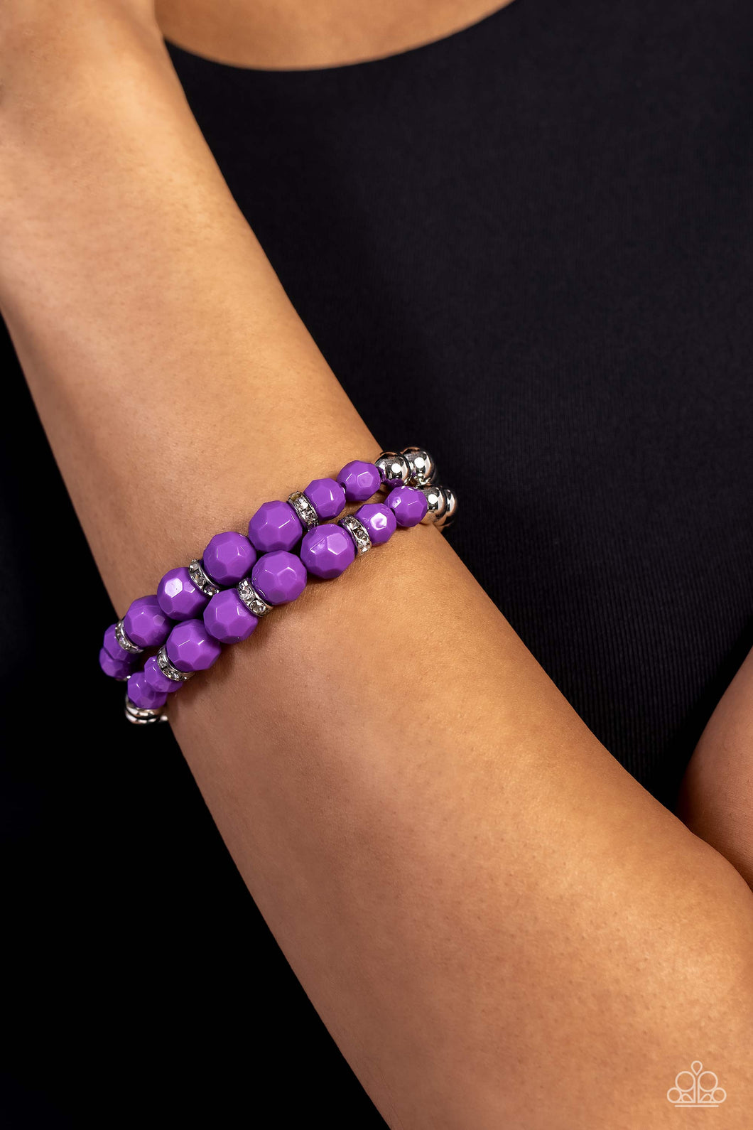 Paparazzi's Two by Two Twinkle - Purple bracelet ~ New Releases