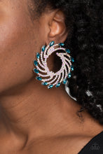 Load image into Gallery viewer, Paparazzi’s Firework FanFare - Blue Iridescent post earrings
