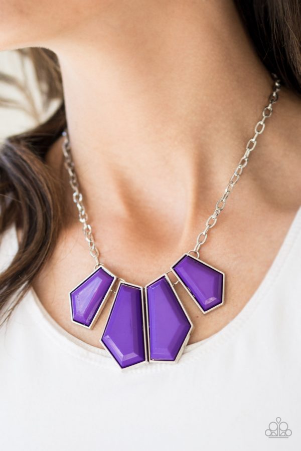 Paparazzi's Get Up and GEO - Purple necklace