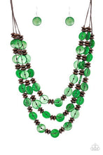 Load image into Gallery viewer, Paparazzi&#39;s Key West Walkabout - Green Wood necklace

