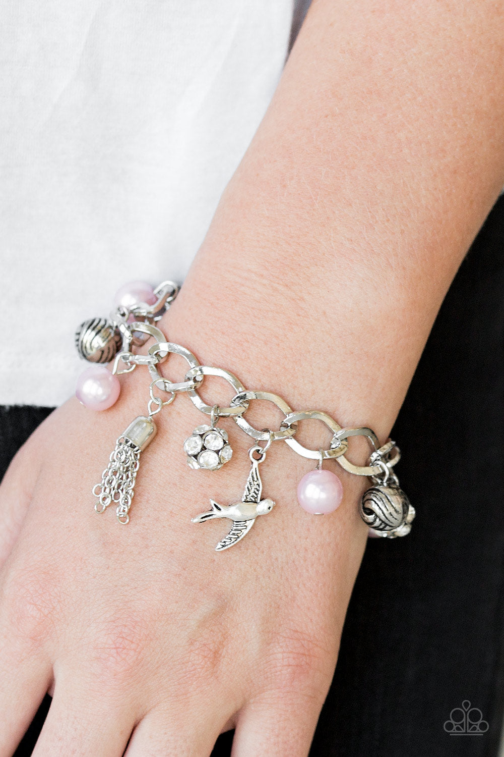 Paparazzi's Lady Love Dove -Pink Pearl bracelet