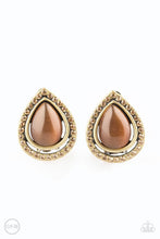 Load image into Gallery viewer, Paparazzi&#39;s Noteworthy Shimmer - Brass Clip-On earrings
