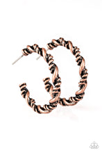 Load image into Gallery viewer, Paparazzi&#39;s Plainly Panama - Copper hoop earrings
