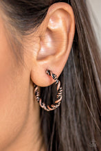 Load image into Gallery viewer, Paparazzi&#39;s Plainly Panama - Copper hoop earrings
