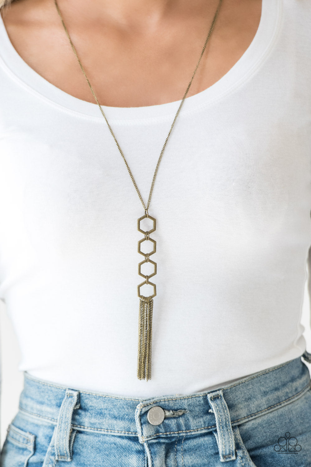 Paparazzi's Ready, Set, GEO! - Brass necklace