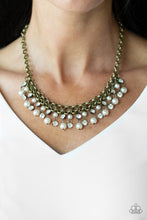 Load image into Gallery viewer, Paparazzi&#39;s You May Kiss The Bride - Brass Pearl necklace
