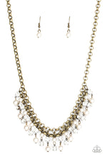 Load image into Gallery viewer, Paparazzi&#39;s You May Kiss The Bride - Brass Pearl necklace
