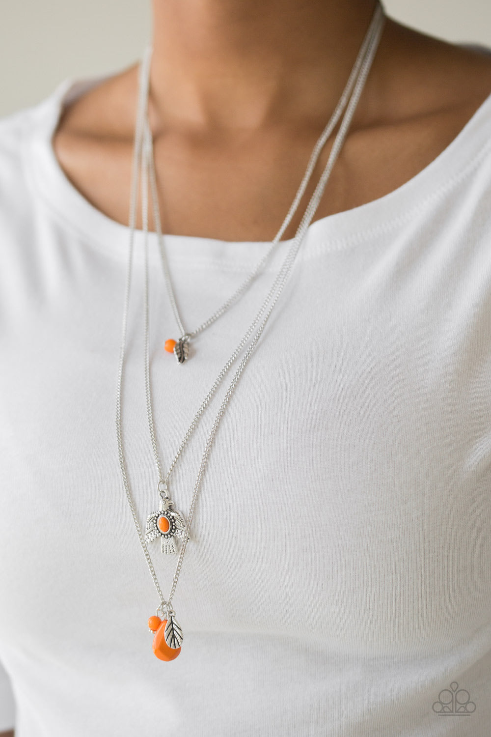 Paparazzi's Soar With The Eagles - Orange necklace