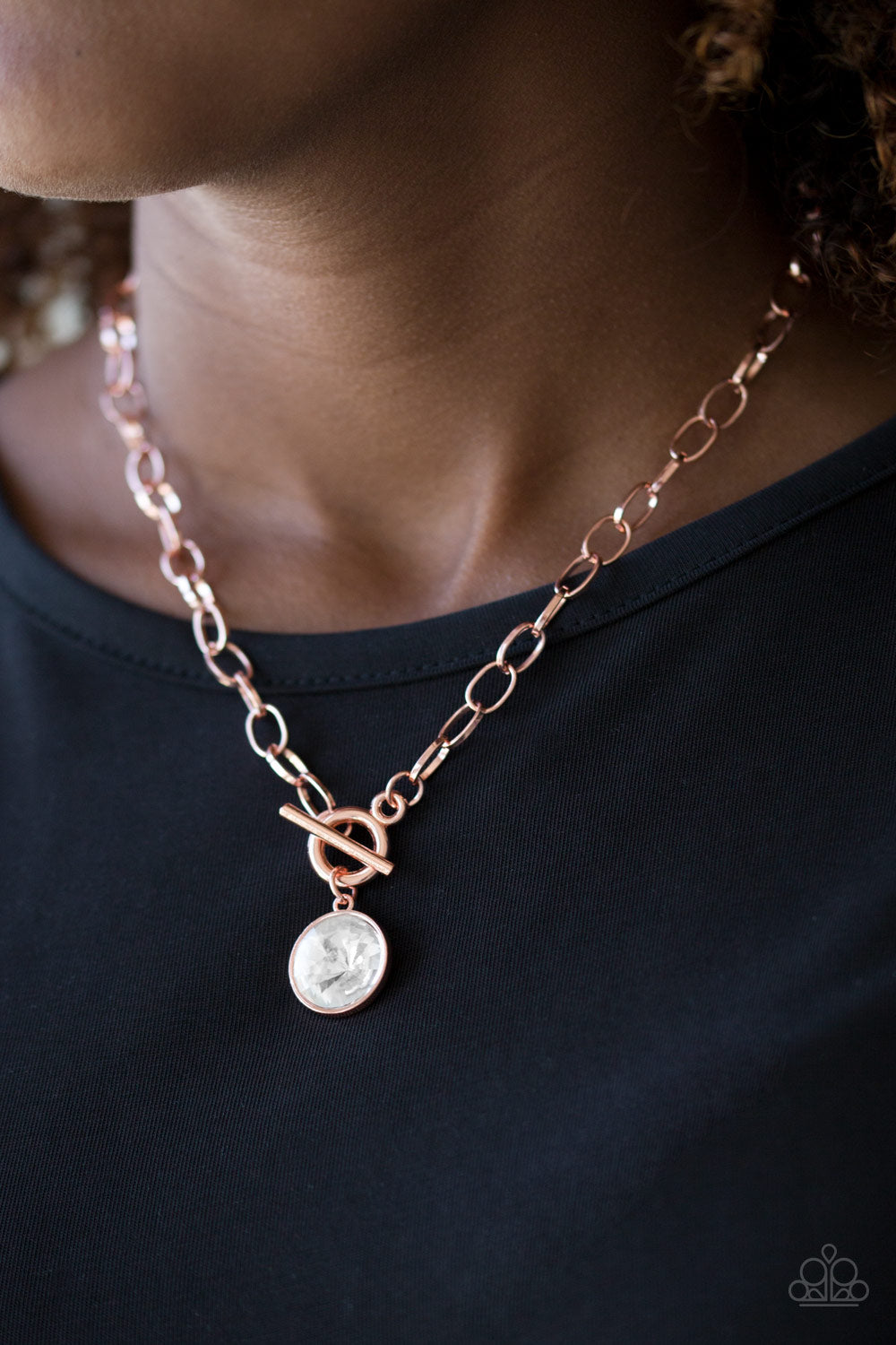 Paparazzi's She Sparkles On - Copper necklace