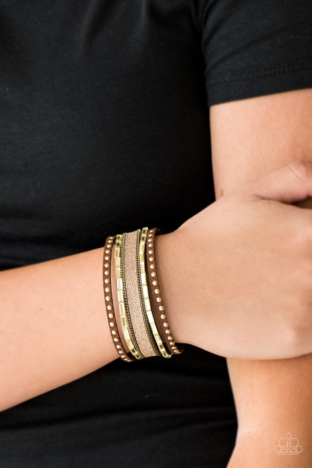 Paparazzi's Seize The Sass - Brass Urban bracelet