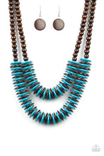 Load image into Gallery viewer, Paparazzi&#39;s Dominican Disco - Blue wood necklace
